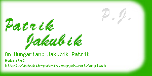 patrik jakubik business card